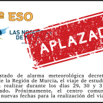 ¡¡APLAZADO!! VIAJE DE ESTUDIOS 1º ESO.